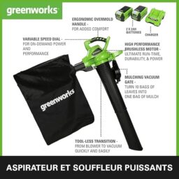 Image du fabricant 2 du Greenworks aspirateur souffleur 40V