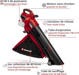 Image du fabricant 4 du Einhell VENTURRO 36-240 aspirateur-souffleur