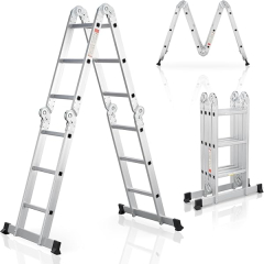 Échelle Articulée Pliante Juskys Multifonctions 3×4 Marches
