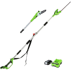 Élagueuse et Taille Haie sur Perche 2 en 1 Greenworks G24PSHK2