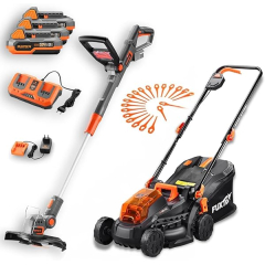 Outils de Jardin sur Batterie Fuxtec Ensemble Tondeuse + Coupe Bordure 40V-20V