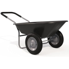 Chariot Jardin GYMAX Brouette de 2 Roues 140L