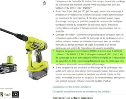 image client 4 Pistolet Haute Pression sans fil Ryobi RY18PW22A 0