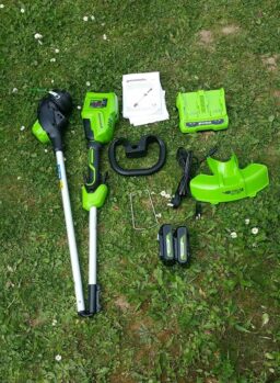 image client 7 Débroussailleuse sans fil Greenworks 2×24V Coupe Bordure