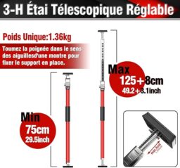 Image du fabricant 2 du 3-H Etai Telescopique Rouge