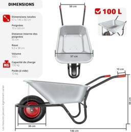 Image du fabricant 2 du Brouette tectake® tout-terrain robuste