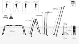 Image du fabricant 2 du DRABEST Échelle pliante 4x3 marches