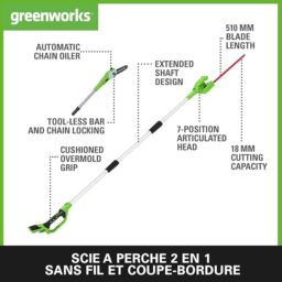 Image du fabricant 2 du Élagueuse taille haie Greenworks