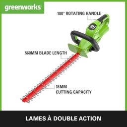 Image du fabricant 2 du Greenworks G24HT56K2 taille-haie