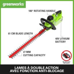Image du fabricant 2 du Greenworks G40HT61 taille-haie batterie