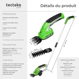Image du fabricant 2 du tectake® Taille haie batterie