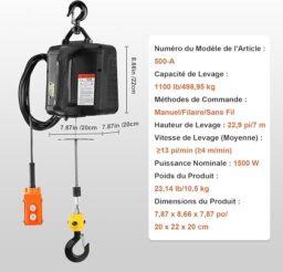 Image du fabricant 3 du VEVOR Palan Électrique 3 en 1