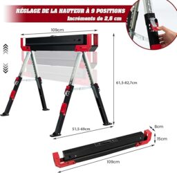 Image du fabricant 3 du COSTWAY Tréteaux métalliques robustes