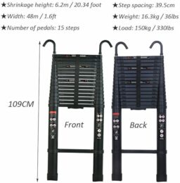 Image du fabricant 3 du Échelle télescopique aluminium noire