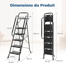 Image du fabricant 3 du Escabeau COSTWAY 5 marches