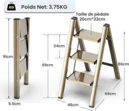 Image du fabricant 3 du Escabeau pliable GameGem 3 marches