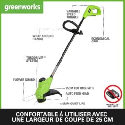 Image du fabricant 3 du Greenworks G24LT25 Coupe Bordure