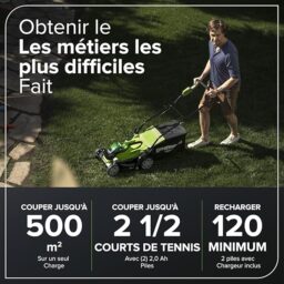 Image du fabricant 3 du Greenworks Tondeuse à Gazon Sans Fil