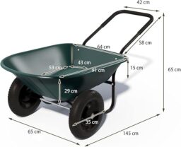 Image du fabricant 3 du GYMAX Brouette de Jardin verte