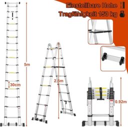 Image du fabricant 3 du Jiubiaz Échelle télescopique 5m