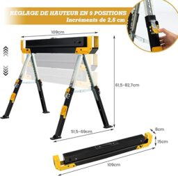 Image du fabricant 3 du Tréteaux pliables GYMAX jaunes