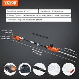 Image du fabricant 3 du VEVOR Taille-Haie Batterie Orange