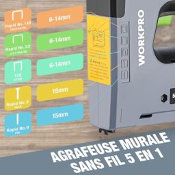 Image du fabricant 3 du WORKPRO Agrafeuse sans Fil 3,6V
