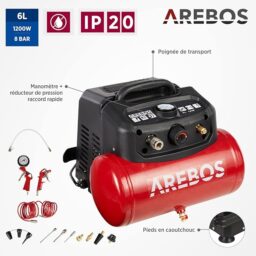 Image du fabricant 4 du Arebos compresseur d'air 6L 1200W