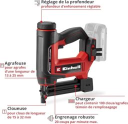 Image du fabricant 4 du Einhell Agrafeuse-cloueuse sans fil