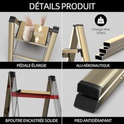 Image du fabricant 4 du Escabeau pliable GameGem 3 marches