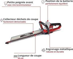 Image du fabricant 4 du Taille-haies Einhell ARCURRA 18-55