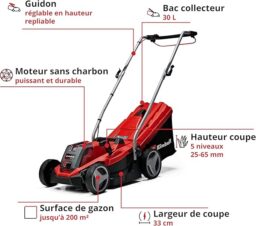Image du fabricant 4 du Tondeuse Einhell GE-CM 18-33 Li