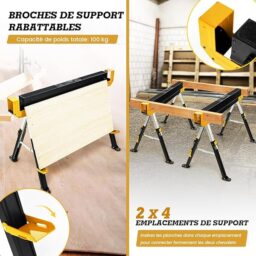 Image du fabricant 4 du Tréteaux pliables GYMAX jaunes