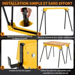 Image du fabricant 5 du COSTWAY Tréteaux Pliables Jaunes