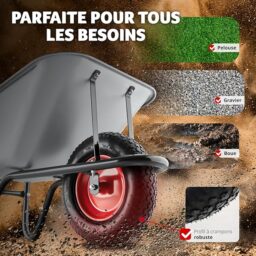 Image du fabricant 5 du Brouette tectake® tout-terrain robuste