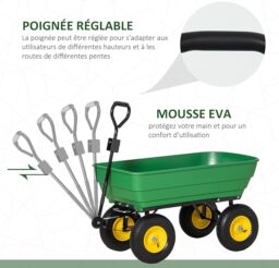 Image du fabricant 5 du Chariot de jardin Outsunny 125L