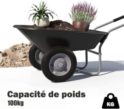 Image du fabricant 5 du GYMAX Brouette Jardin 140L noire