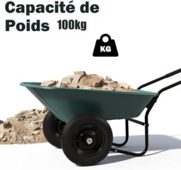 Image du fabricant 5 du GYMAX Brouette de Jardin verte