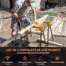 Image du fabricant 6 du COSTWAY Tréteaux Pliables Jaunes