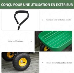 Image du fabricant 6 du Chariot de jardin Outsunny 125L