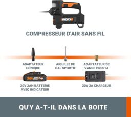 Image du fabricant 6 du Compresseur Worx 20V sans fil