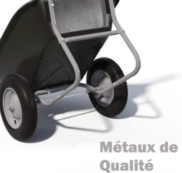 Image du fabricant 6 du GYMAX Brouette Jardin 140L noire