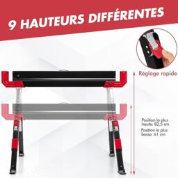 Image du fabricant 6 du GYMAX Tréteaux pliables métalliques