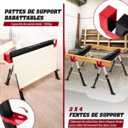 Image du fabricant 7 du COSTWAY Tréteaux métalliques robustes