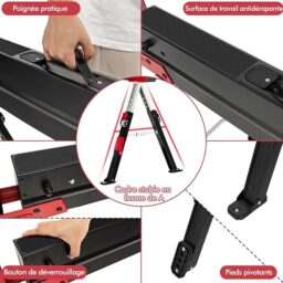 Image du fabricant 7 du GYMAX Tréteaux pliables métalliques