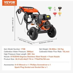 Image du fabricant 7 du VEVOR Nettoyeur Haute Pression Essence