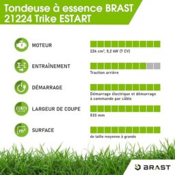 Image du fabricant 8 du BRAST tondeuse thermique 3 roues TRIKE