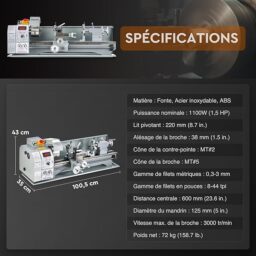 Image du fabricant 8 du Mini Tour à Métaux CREWORKS 1100W