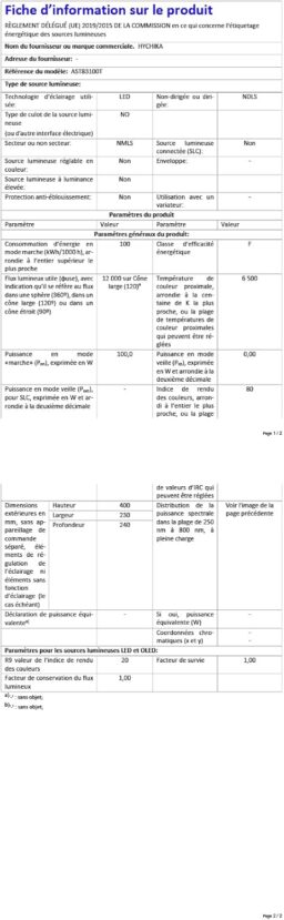 Image du fabricant 8 du Projecteur Chantier LED HYCHIKA 100W