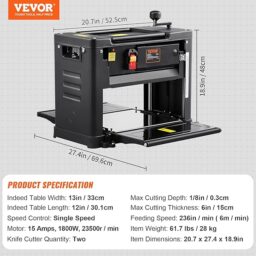 Image du fabricant 8 du VEVOR Raboteuse bois compacte